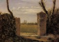 Boid Guillaumi in der Nähe von Rouen Ein Tor Flankiert von zwei Beiträge plein air Romantik Jean Baptiste Camille Corot
